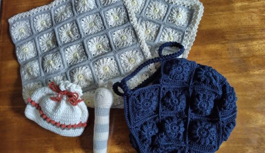 里帰り出産した娘の編み物